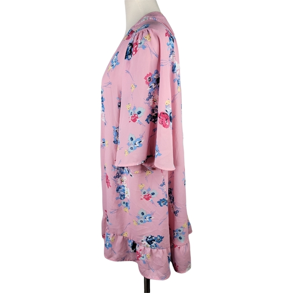 Lane Bryant Pastel Pink Floral Flowy Loose Fit Womens 18 20 Kimono - Picture 3 of 7